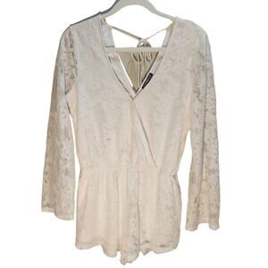 EXPRESS white lace romper size small